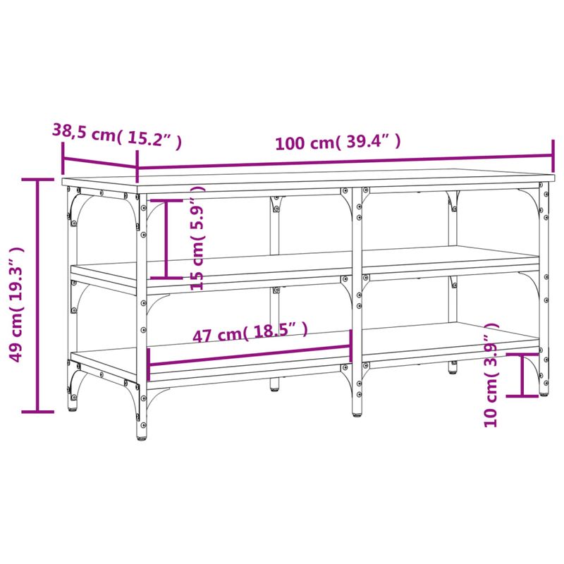 Casa si Gradina - Mobilier - Organizare si depozitare - Bancute - Banca de pantofi, negru, 100x38,5x49 cm, lemn prelucrat - Infinity.ro