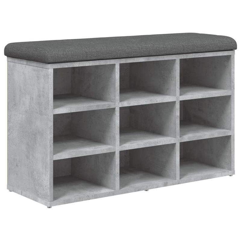 Casa si Gradina - Mobilier - Organizare si depozitare - Bancute - Banca de pantofi, gri beton, 82x32x50 cm, lemn prelucrat - Infinity.ro
