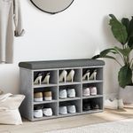 Casa si Gradina - Mobilier - Organizare si depozitare - Bancute - Banca de pantofi, gri beton, 82x32x50 cm, lemn prelucrat - Infinity.ro