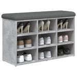 Casa si Gradina - Mobilier - Organizare si depozitare - Bancute - Banca de pantofi, gri beton, 82x32x50 cm, lemn prelucrat - Infinity.ro