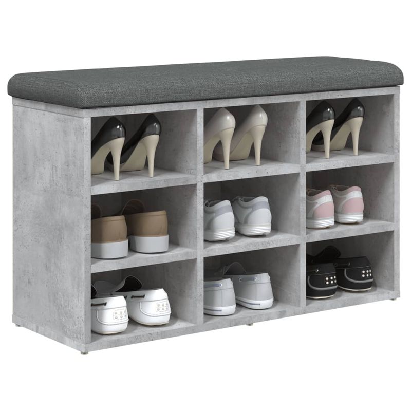 Casa si Gradina - Mobilier - Organizare si depozitare - Bancute - Banca de pantofi, gri beton, 82x32x50 cm, lemn prelucrat - Infinity.ro