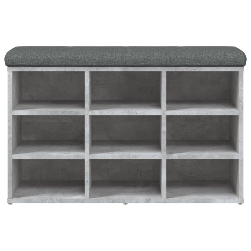 Casa si Gradina - Mobilier - Organizare si depozitare - Bancute - Banca de pantofi, gri beton, 82x32x50 cm, lemn prelucrat - Infinity.ro