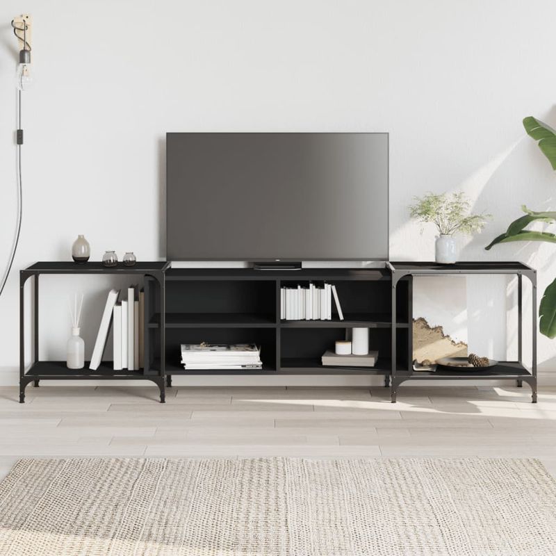 Casa si Gradina - Mobilier - Comode si corpuri - Comode - Comoda TV, negru, 203x37x50 cm, lemn prelucrat - Infinity.ro