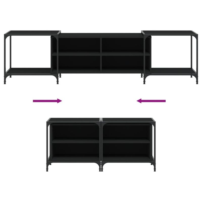 Casa si Gradina - Mobilier - Comode si corpuri - Comode - Comoda TV, negru, 203x37x50 cm, lemn prelucrat - Infinity.ro