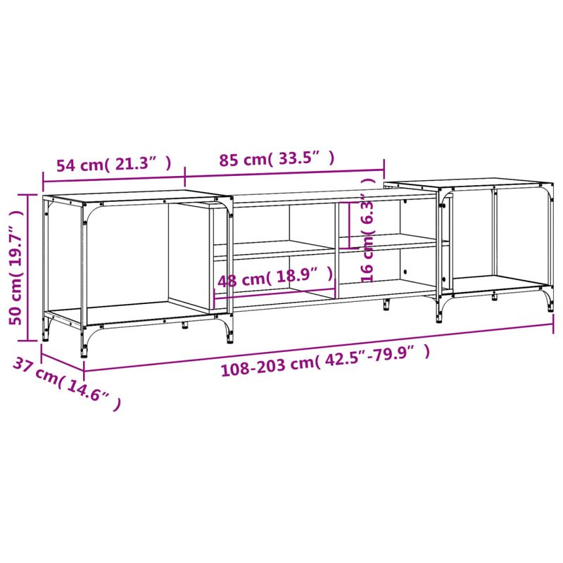 Casa si Gradina - Mobilier - Comode si corpuri - Comode - Comoda TV, negru, 203x37x50 cm, lemn prelucrat - Infinity.ro