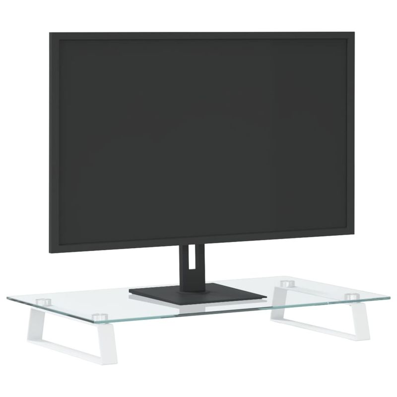 PC, gaming si accesorii - Desktop PC & monitoare - Accesorii monitoare - Suport de monitor, alb, 60x35x8 cm, sticla securizata si metal - Infinity.ro