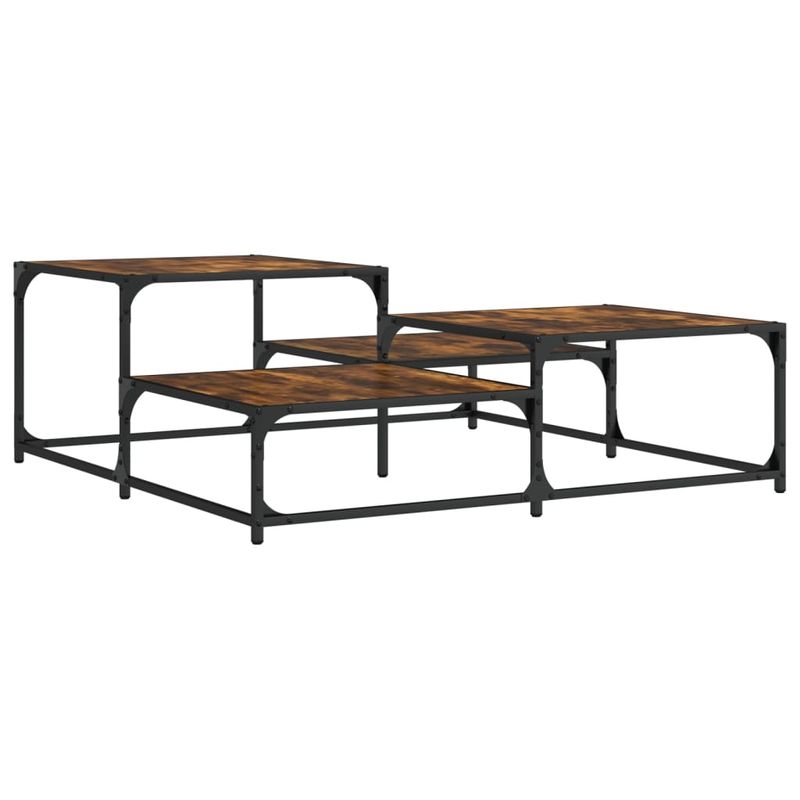 Casa si Gradina - Mobilier - Mese si birouri - Masute de cafea - Masuta de cafea stejar fumuriu 107x107x40 cm din lemn prelucrat - Infinity.ro