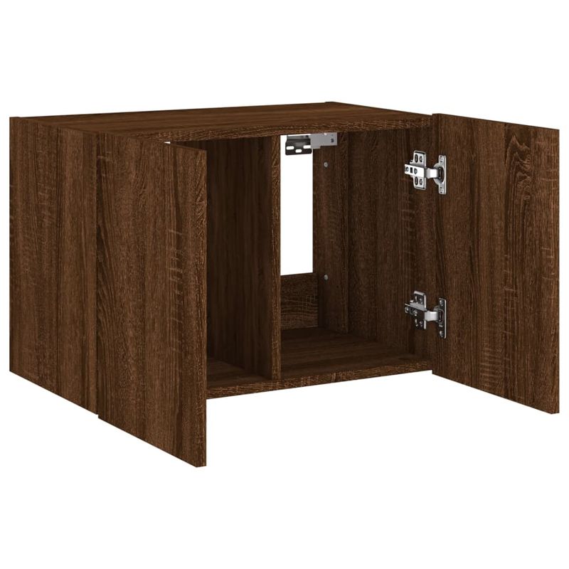 Casa si Gradina - Mobilier - Comode si corpuri - Comode - Comoda TV de perete cu lumini LED, stejar maro, 60x35x41 cm - Infinity.ro