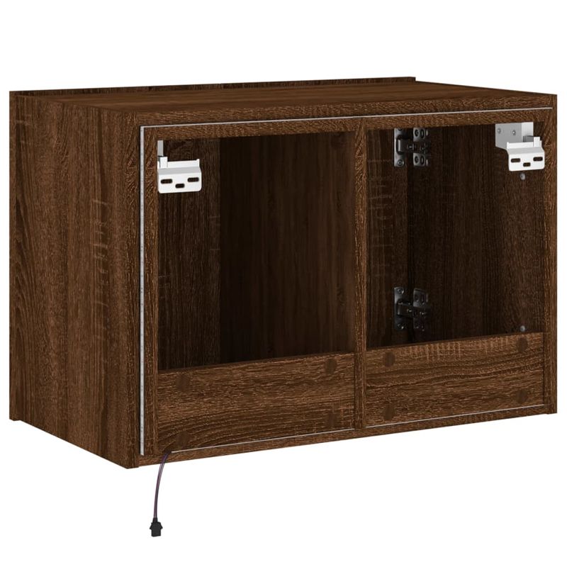 Casa si Gradina - Mobilier - Comode si corpuri - Comode - Comoda TV de perete cu lumini LED, stejar maro, 60x35x41 cm - Infinity.ro