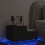 Casa si Gradina - Mobilier - Comode si corpuri - Noptiere - Noptiera cu lumini LED, negru, 70x36x40,5 cm - Infinity.ro