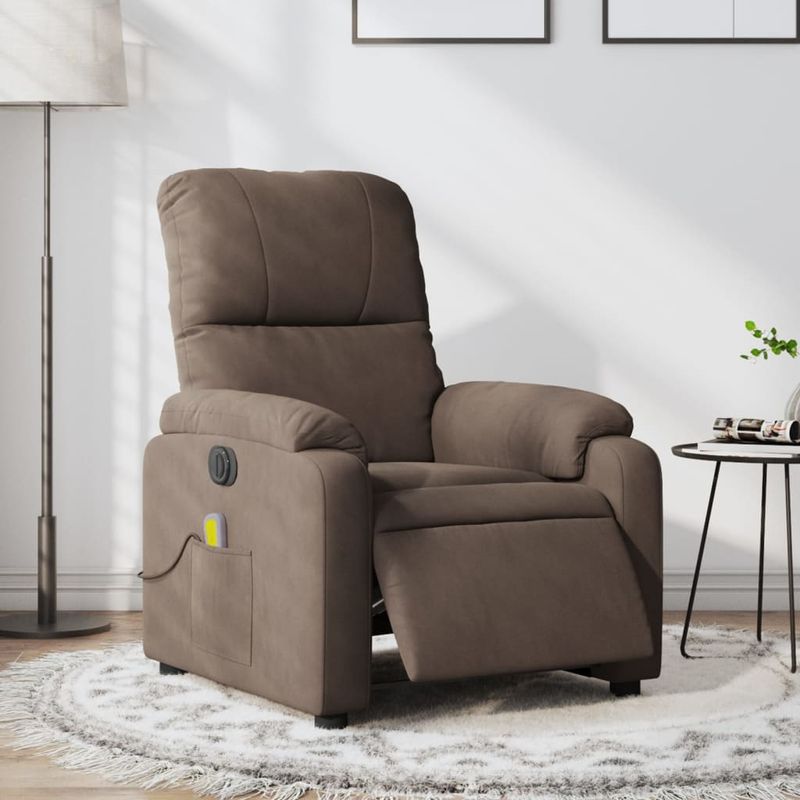Ingrijire personala si Cosmetice - Sanatate si wellness - Articole wellness - Fotolii de masaj - Fotoliu de masaj rabatabil electric, maro, microfibra - Infinity.ro