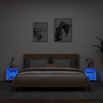 Casa si Gradina - Mobilier - Comode si corpuri - Comode - Noptiere cu lumini LED montate pe perete, 2 buc., alb - Infinity.ro