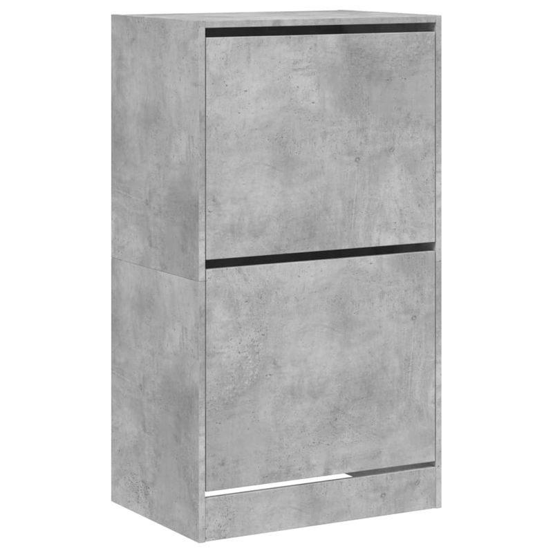 Casa si Gradina - Mobilier - Organizare si depozitare - Organizator incaltaminte - Dulap de pantofi 2 sertare rabatabile, gri beton, 60x42x108 cm - Infinity.ro