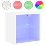 Casa si Gradina - Mobilier - Comode si corpuri - Comode - Noptiere cu lumini LED montate pe perete, 2 buc., alb - Infinity.ro