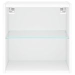 Casa si Gradina - Mobilier - Comode si corpuri - Comode - Noptiere cu lumini LED montate pe perete, 2 buc., alb - Infinity.ro