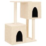 Petshop - Accesorii petshop - Jucarii animale - Ansambluri de joaca - Ansamblu de pisici cu stalpi din funie de sisal, crem, 86 cm - Infinity.ro