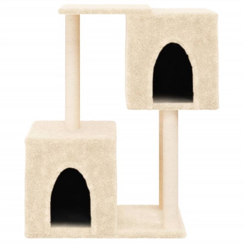 Petshop - Accesorii petshop - Jucarii animale - Ansambluri de joaca - Ansamblu de pisici cu stalpi din funie de sisal, crem, 86 cm - Infinity.ro