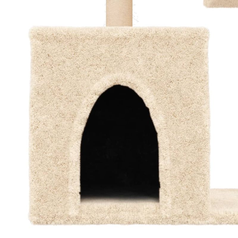 Petshop - Accesorii petshop - Jucarii animale - Ansambluri de joaca - Ansamblu de pisici cu stalpi din funie de sisal, crem, 86 cm - Infinity.ro