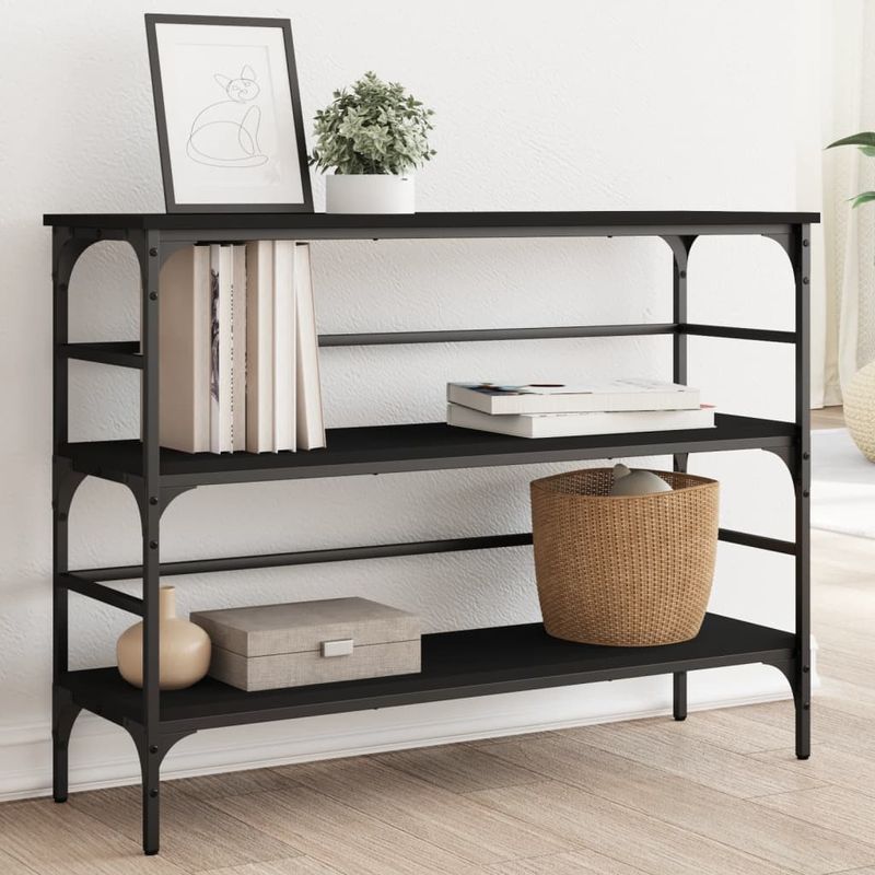 Casa si Gradina - Mobilier - Comode si corpuri - Console - Masuta consola, negru, 100x32x75 cm, lemn compozit - Infinity.ro