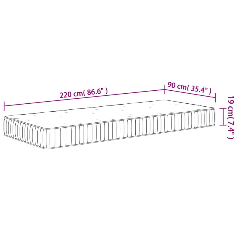 Casa si Gradina - Mobilier - Saltele si somiere - Saltele - Saltea cu arcuri buzunar, fermitate medie, 90x220 cm - Infinity.ro