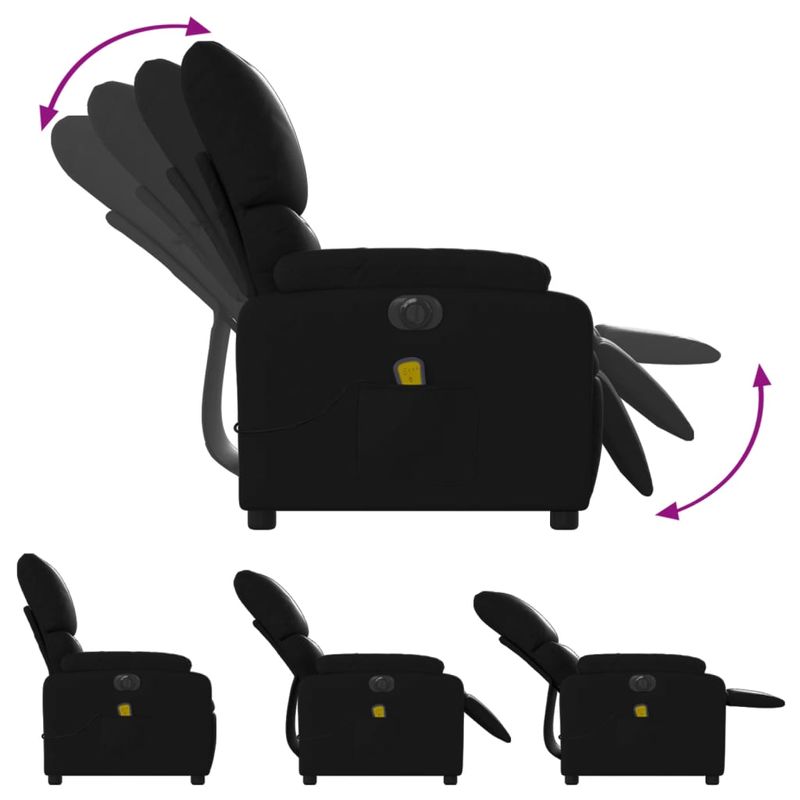 Ingrijire personala si Cosmetice - Sanatate si wellness - Articole wellness - Fotolii de masaj - Fotoliu electric de masaj rabatabil, negru, piele ecologica - Infinity.ro