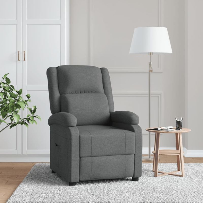 Casa si Gradina - Mobilier - Scaune si fotolii - Fotolii - Fotoliu rabatabil, gri inchis, material textil - Infinity.ro