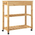 Casa si Gradina - Bucatarie si vesela - Ustensile bucatarie - Cosuri servire - Carucior de bucatarie „MONZA”, 84x40x90 cm, lemn masiv de pin - Infinity.ro