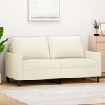 Casa si Gradina - Mobilier - Canapele si coltare - Canapele - Canapea cu 2 locuri, crem, 140 cm, catifea - Infinity.ro