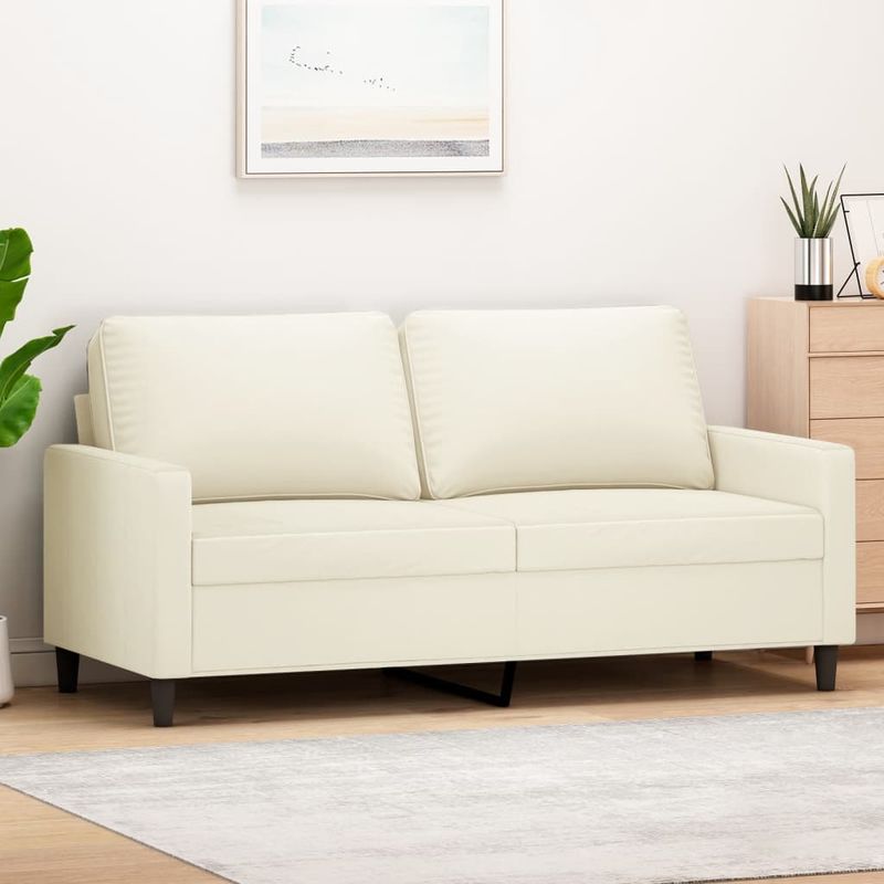 Casa si Gradina - Mobilier - Canapele si coltare - Canapele - Canapea cu 2 locuri, crem, 140 cm, catifea - Infinity.ro
