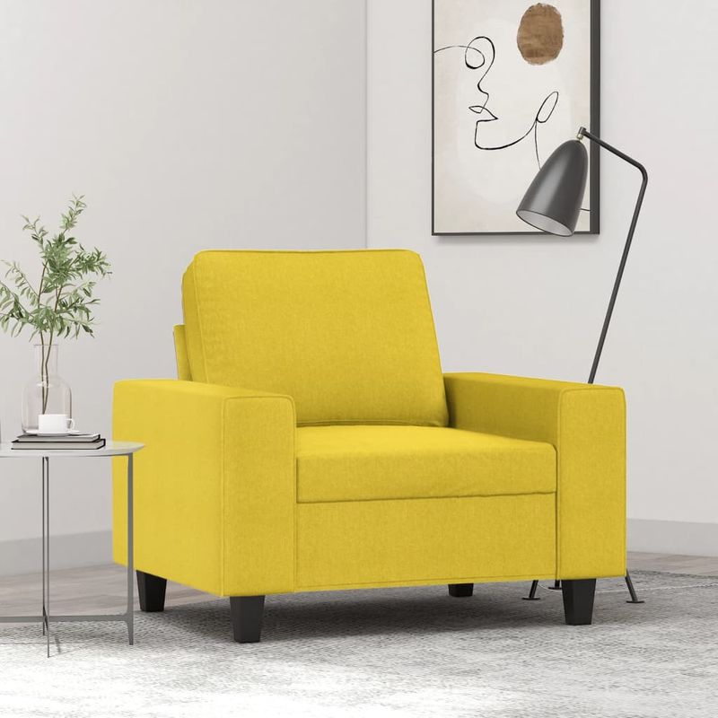 Casa si Gradina - Mobilier - Scaune si fotolii - Fotolii - Fotoliu canapea, galben deschis, 60 cm, tesatura - Infinity.ro
