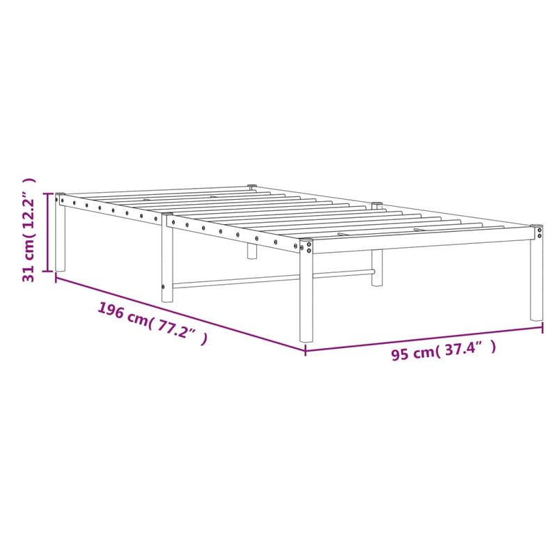 Casa si Gradina - Mobilier - Paturi si accesorii - Paturi - Cadru pat metalic, negru, 90x190 cm - Infinity.ro