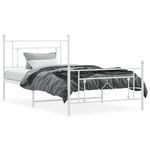 Casa si Gradina - Mobilier - Paturi si accesorii - Paturi - Cadru de pat metalic cu tablie de cap/picioare, alb, 107x203 cm - Infinity.ro
