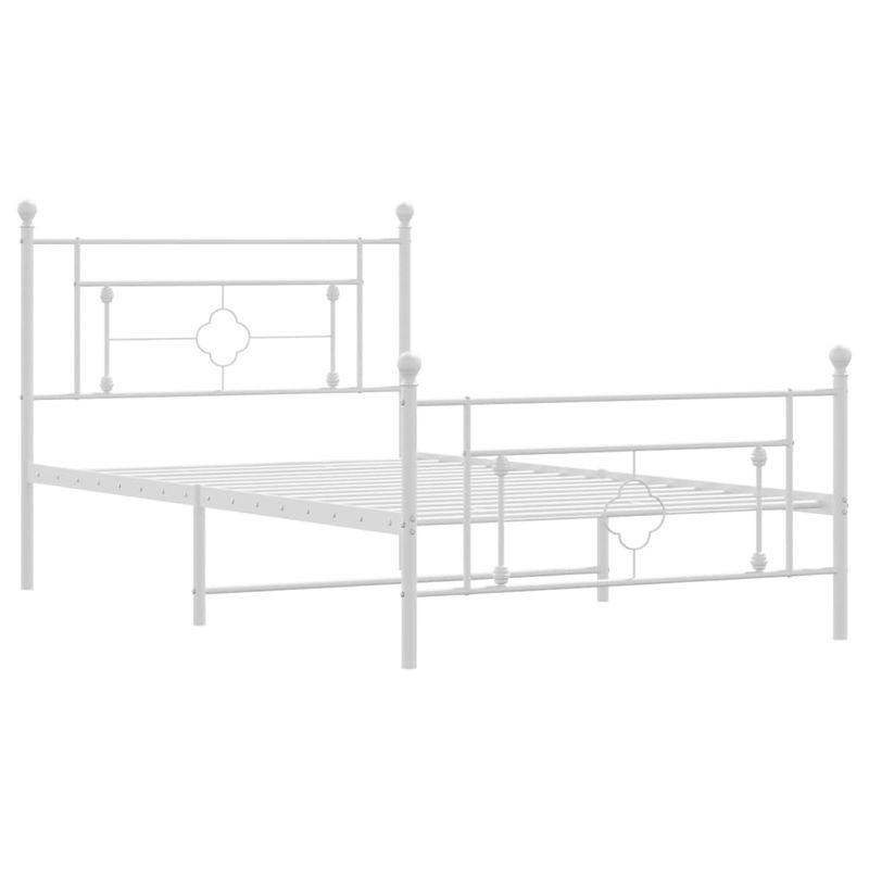 Casa si Gradina - Mobilier - Paturi si accesorii - Paturi - Cadru de pat metalic cu tablie de cap/picioare, alb, 107x203 cm - Infinity.ro