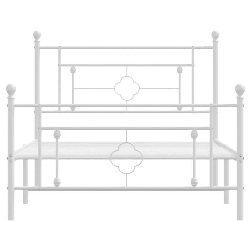 Casa si Gradina - Mobilier - Paturi si accesorii - Paturi - Cadru de pat metalic cu tablie de cap/picioare, alb, 107x203 cm - Infinity.ro