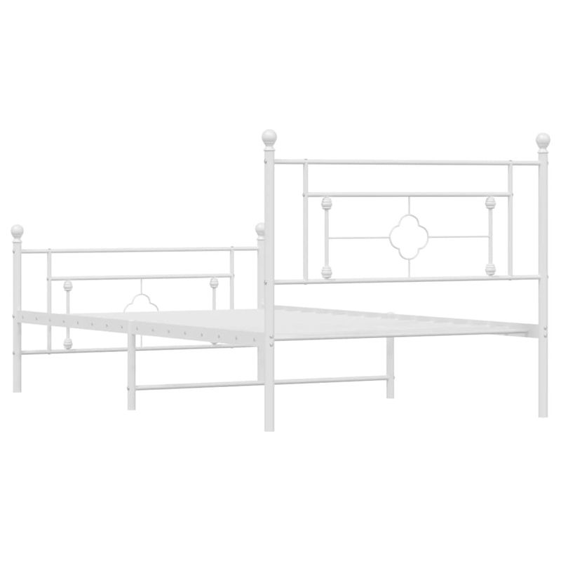 Casa si Gradina - Mobilier - Paturi si accesorii - Paturi - Cadru de pat metalic cu tablie de cap/picioare, alb, 107x203 cm - Infinity.ro