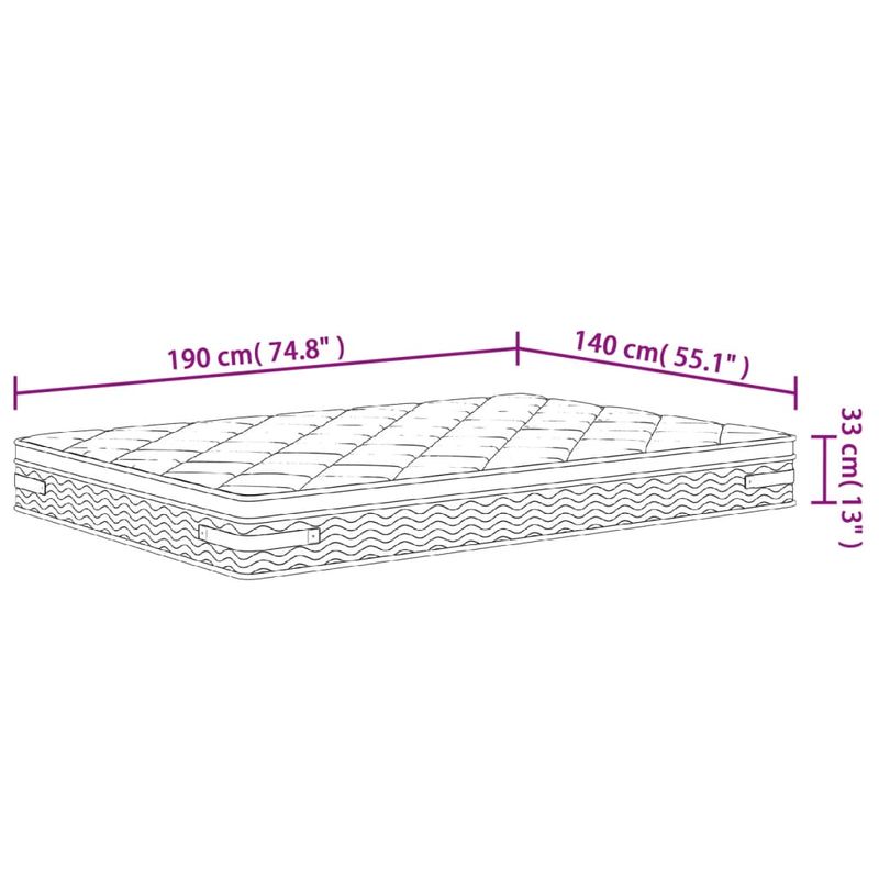 Casa si Gradina - Mobilier - Saltele si somiere - Saltele - Saltea cu arcuri buzunar, fermitate medie plus, 140x190 cm - Infinity.ro