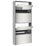 Casa si Gradina - Mobilier - Organizare si depozitare - Organizator incaltaminte - Pantofar cu oglinda, 4 niveluri, gri sonoma, 63x17x134 cm - Infinity.ro