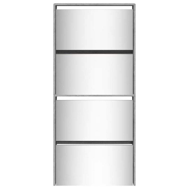 Casa si Gradina - Mobilier - Organizare si depozitare - Organizator incaltaminte - Pantofar cu oglinda, 4 niveluri, gri sonoma, 63x17x134 cm - Infinity.ro