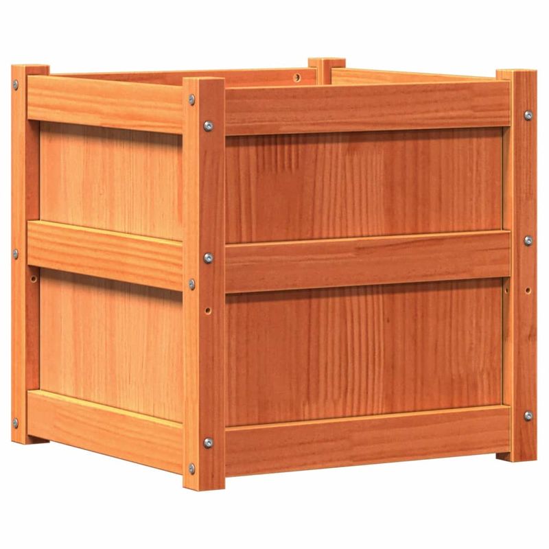 Casa si Gradina - Gradinarit si plante - Plante si ghivece - Ghivece si suporturi - Jardiniere de gradina, 2 buc., maro ceruit, lemn masiv de pin - Infinity.ro