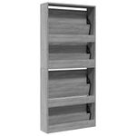 Casa si Gradina - Mobilier - Organizare si depozitare - Organizator incaltaminte - Pantofar cu oglinda, 4 niveluri, gri sonoma, 63x17x134 cm - Infinity.ro