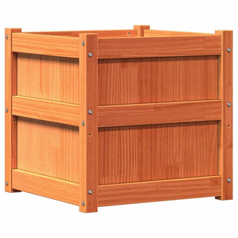 Casa si Gradina - Gradinarit si plante - Plante si ghivece - Ghivece si suporturi - Jardiniere de gradina, 2 buc., maro ceruit, lemn masiv de pin - Infinity.ro