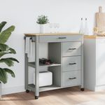 Casa si Gradina - Bucatarie si vesela - Ustensile bucatarie - Cosuri servire - Carucior de bucatarie „MONZA”, 84x40x90 cm, lemn masiv de pin - Infinity.ro