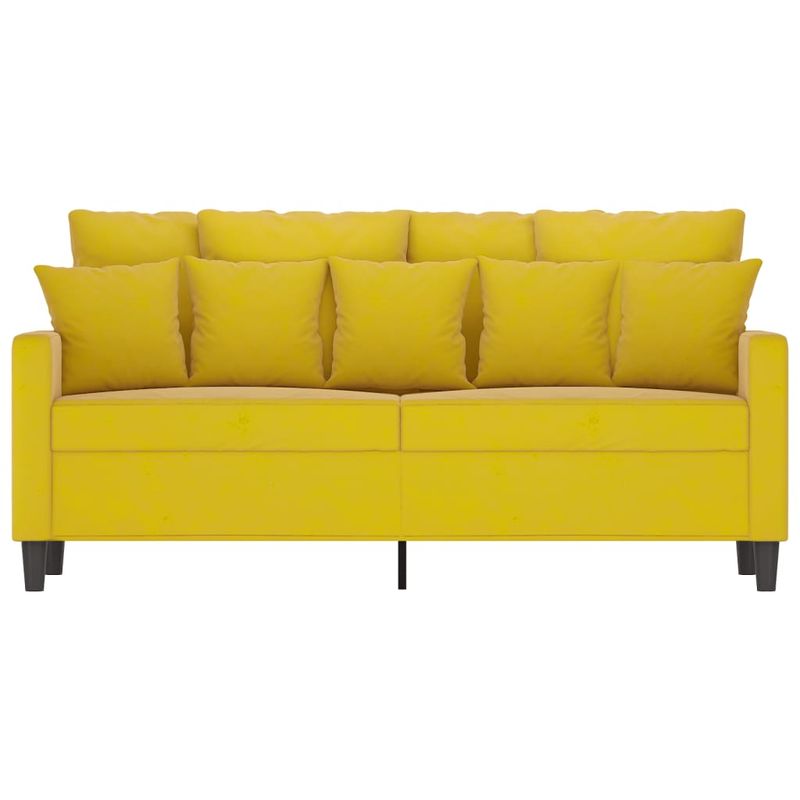 Casa si Gradina - Mobilier - Canapele si coltare - Canapele - Canapea cu 2 locuri, galben, 140 cm, catifea - Infinity.ro