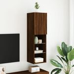 Casa si Gradina - Mobilier - Comode si corpuri - Comode - Comoda TV cu lumini LED, stejar maro, 30,5x30x102 cm - Infinity.ro