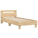 Casa si Gradina - Mobilier - Paturi si accesorii - Paturi - Cadru de pat cu tablie, stejar sonoma, 90x200 cm lemn prelucrat - Infinity.ro