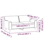 Casa si Gradina - Mobilier - Canapele si coltare - Canapele - Canapea cu 2 locuri, gri, 140 cm, piele ecologica - Infinity.ro