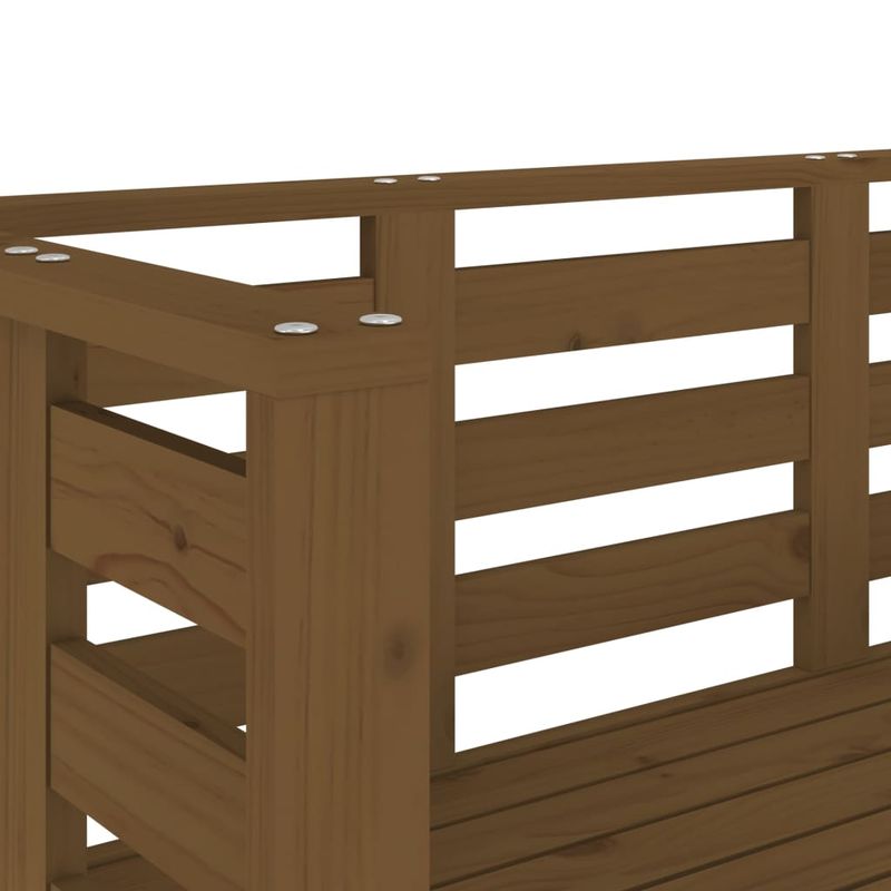 Casa si Gradina - Gradina si terasa - Mobilier exterior - Bancute de gradina - Banca de gradina, maro miere, 111,5x53x71 cm, lemn masiv pin - Infinity.ro