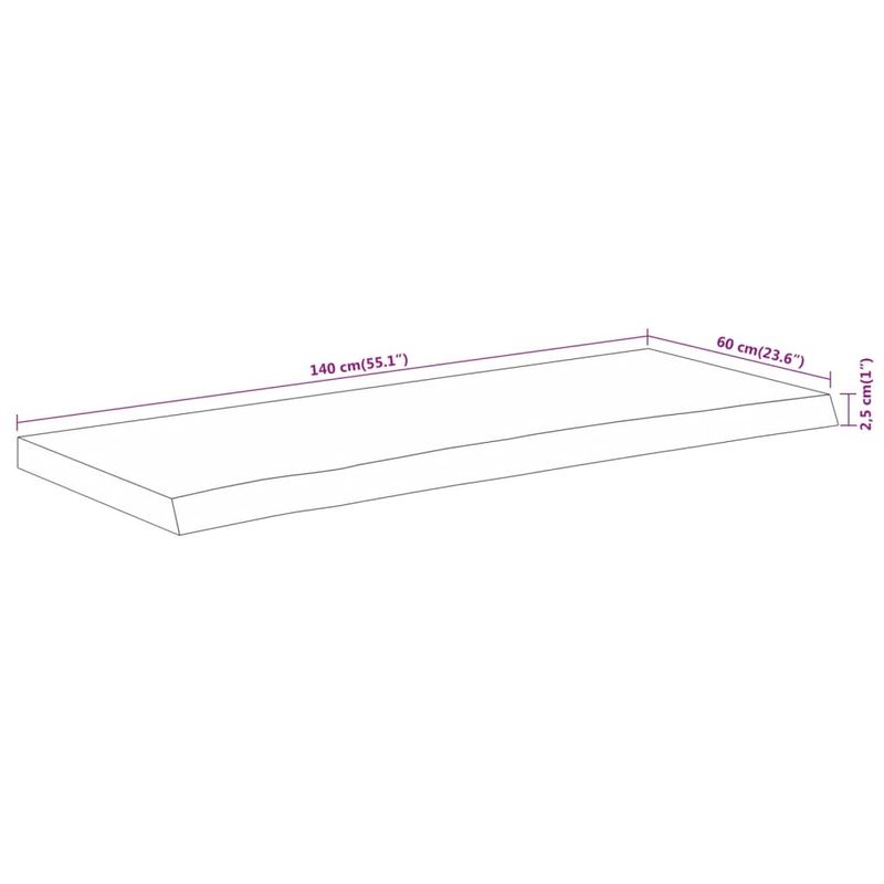 Casa si Gradina - Mobilier - Mobilier baie - Blaturi baie - Blat de baie, 140x60x2,5 cm, dreptunghiular, lemn masiv acacia - Infinity.ro