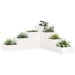 Casa si Gradina - Gradinarit si plante - Plante si ghivece - Ghivece si suporturi - Jardiniera gradina 4 niveluri, alb 80,5x79x36 cm lemn masiv pin - Infinity.ro