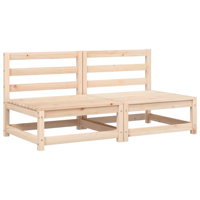 Casa si Gradina - Gradina si terasa - Mobilier exterior - Canapele si fotolii gradina - Canapele de gradina fara cotiere cu perne 2 buc. lemn masiv pin, maro și gri - Infinity.ro